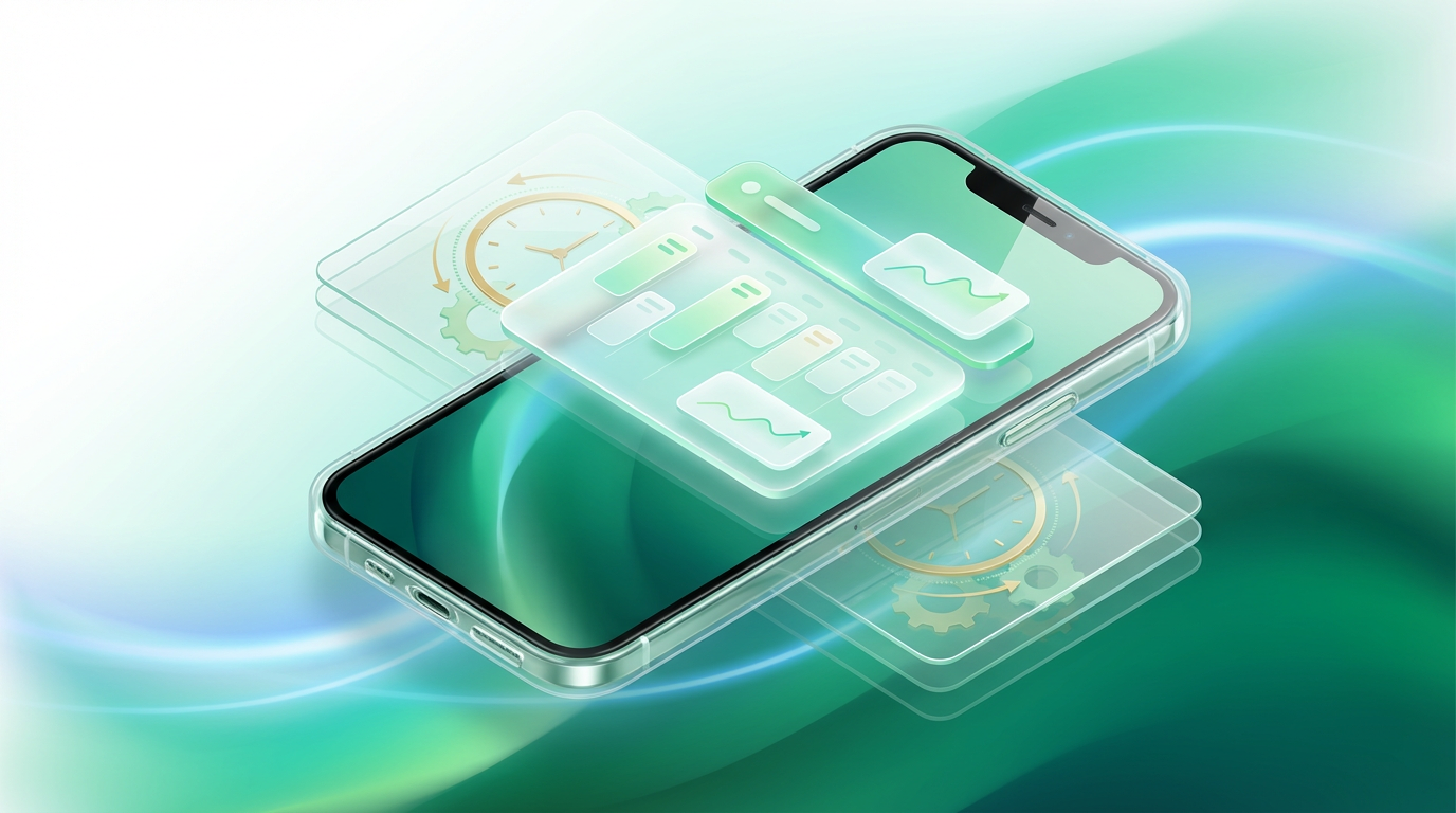 Grüne Illustration für die Schichtplan-App