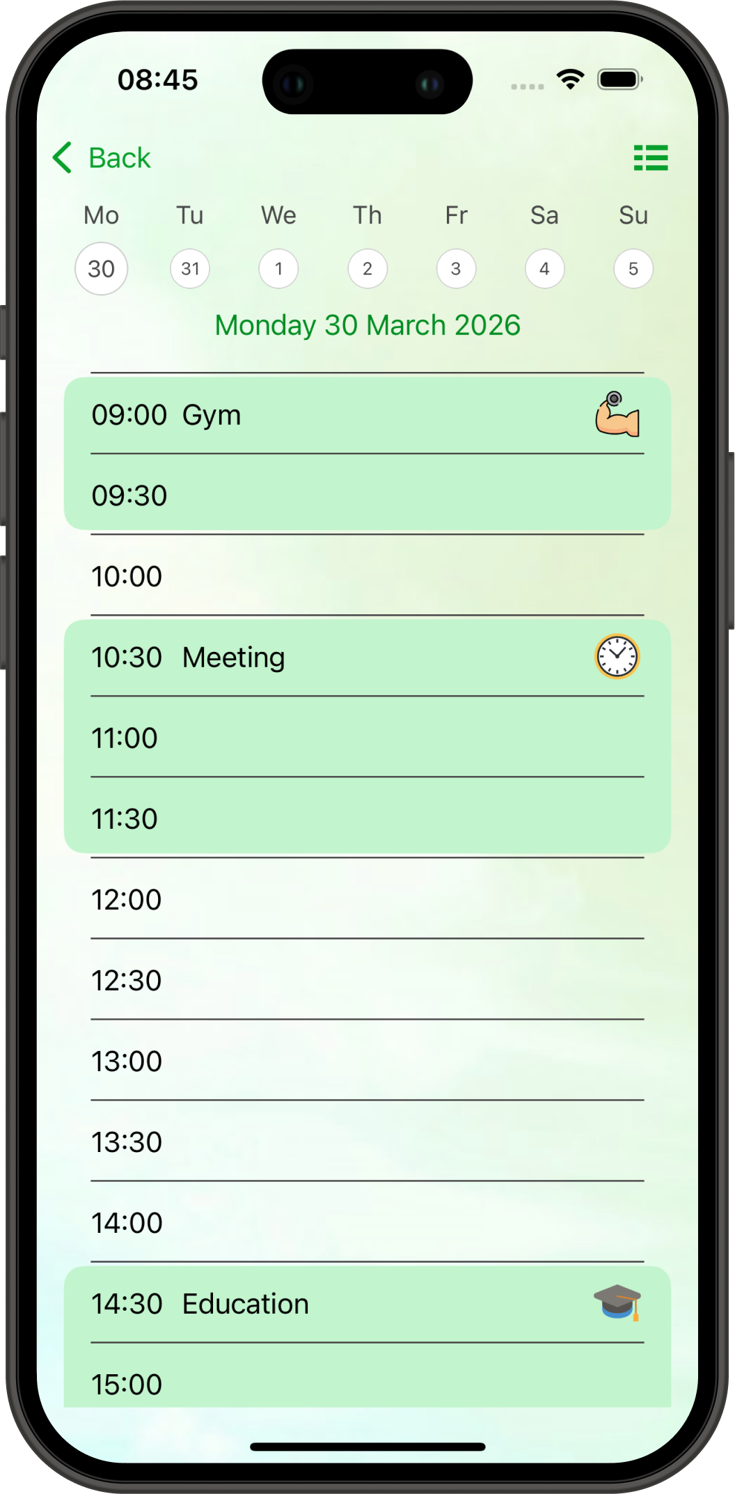Detailansicht eines Tages